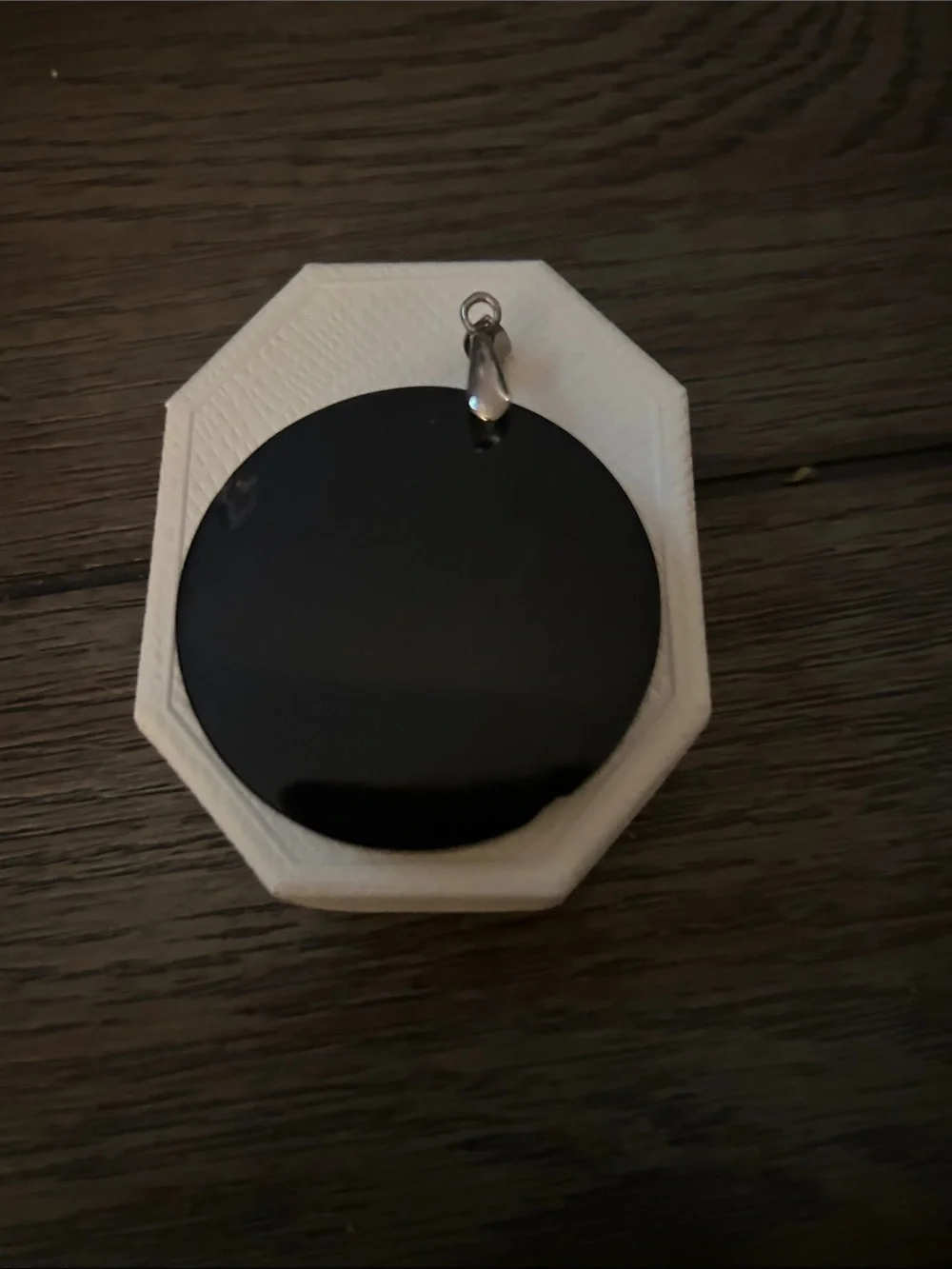 Minimal Black Circular onyx Pendant Necklace - Women Accessories